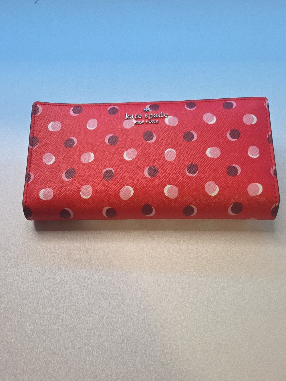 kate spade red polka dot long wallet